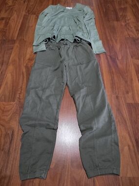 Men's Olive Green Casual Drawstring Pants